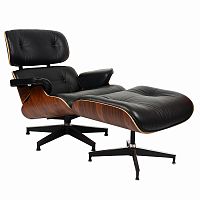 кресло eames style lounge chairчерное с коричневым в Пскове