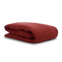пододеяльник изо льна бордового цвета essential 150х200 в Пскове