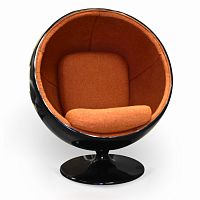 кресло ball chair черно-коричневое в Пскове