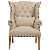 кресло quinn tufted armchair бежевое в Пскове