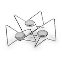 набор подсвечников серебряных металлических для чайных свечей tri-angular loop, 7 см, 3 штуки в Пскове