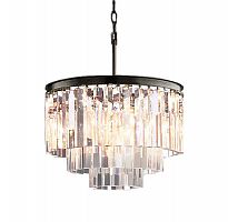 люстра odeon 3 rings черное основание и прозрачное стекло в Пскове