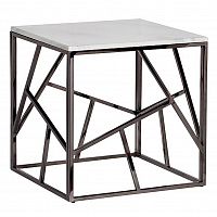 стол журнальный black chrome cube 55*55*56 см хром, белый в Пскове