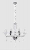 подвесная люстра crystal lux monica sp8 chrome/transparent в Пскове