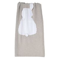 плед зайка 60*90 суровый лен+белый в Пскове